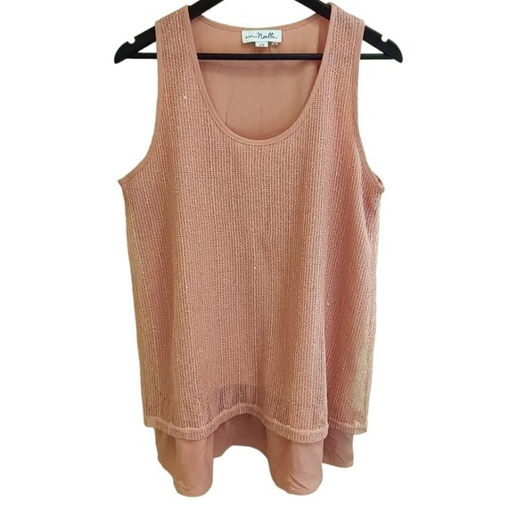 Simply Noelle Tops - Simply Noelle Layered Peach Sleeveless Blouse Size Large/XL 12-14